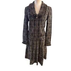 ST JOHN Collection Tweed Skirt Jacket Suit Set Size 6